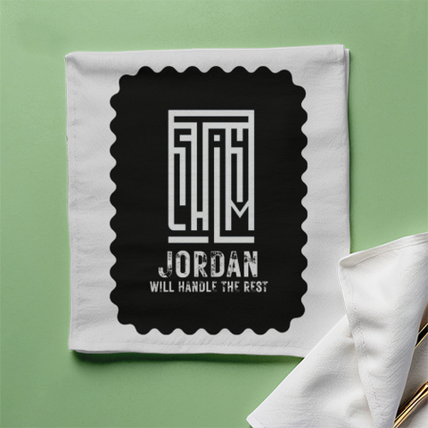Cloth Napkin | Kitchen & Dining Accessory | 100% Polyester | Durable, Soft, Hemmed Edges | Unisex | Typographic | Determination | Everyday | Confident - front - White - mockup 1