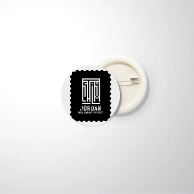 Pin Button Badge | Unisex | Original EPSON Inks | Glossy Finish, Rust-Free, Pin Attached | Everyday Wear | Typographic | Determination | Everyday - front_32mm - 32mm - White - mockup 1