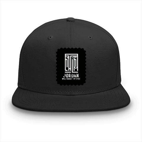 Classic Snapback Cap | Adjustable One-Size | Heavy Cotton DTG Printed | Flat Brim Structured | Unisex Adults | Typographic | Determination | Everyday - front - Black - mockup 1
