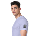 Supima T-Shirt | Unisex Regular Fit, All Ages | 100% Supima Cotton, DTG Printed | Pre-shrunk, Bio-washed, Soft Feel | Unisex | Typographic - left sleeve - Lavender - mockup 5