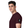 Supima T-Shirt | Unisex Regular Fit, All Ages | 100% Supima Cotton, DTG Printed | Pre-shrunk, Bio-washed, Soft Feel | Unisex | Typographic - left sleeve - Maroon - mockup 5