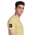 Supima T-Shirt | Unisex Regular Fit, All Ages | 100% Supima Cotton, DTG Printed | Pre-shrunk, Bio-washed, Soft Feel | Unisex | Typographic - right sleeve - Beige - mockup 6
