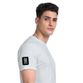 Supima T-Shirt | Unisex Regular Fit, All Ages | 100% Supima Cotton, DTG Printed | Pre-shrunk, Bio-washed, Soft Feel | Unisex | Typographic - right sleeve - White - mockup 6
