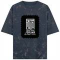 Acid Wash Oversized Tee | Unisex Relaxed Fit | 100% Super-Combed Cotton | DTG Ready | Lycra Ribbed Neck | Adult | Typographic | Determination - front - Navy Blue - mockup 1