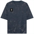 Acid Wash Oversized Tee | Unisex Relaxed Fit | 100% Super-Combed Cotton | DTG Ready | Lycra Ribbed Neck | Adult | Typographic | Determination - left pocket - Navy Blue - mockup 3