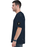 Acid Wash Oversized Tee | Unisex Relaxed Fit | 100% Super-Combed Cotton | DTG Ready | Lycra Ribbed Neck | Adult | Typographic | Determination - left sleeve - Navy Blue - mockup 5