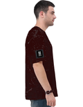 Acid Wash Oversized Tee | Unisex Relaxed Fit | 100% Super-Combed Cotton | DTG Ready | Lycra Ribbed Neck | Adult | Typographic | Determination - right sleeve - Maroon - mockup 6