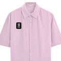 Oversized Shirt | Unisex Relaxed Fit | 100% Premium Cotton DTG | Half Sleeves & Straight Hem | Typographic | Determination | Everyday | Confident - right pocket - Light Baby Pink - mockup 3