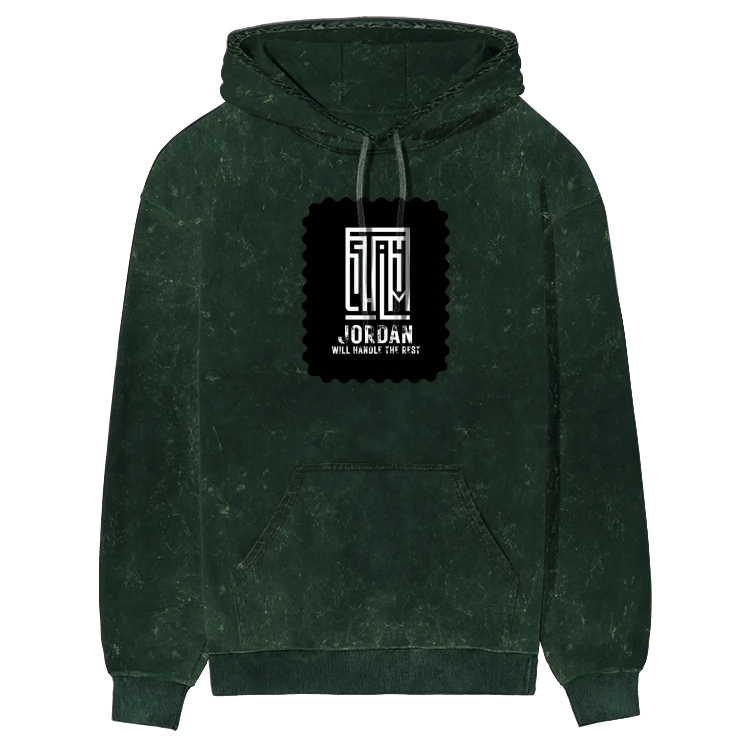 Acid Wash Hoodie | Unisex Regular Fit | 100% Super-Combed Cotton | 300 GSM, Pre-Shrunk, Ribbed Hems & Cuffs | Adults | Typographic | Determination - front - mockup 1