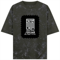 Acid Wash Oversized Tee | Unisex Relaxed Fit | 100% Super-Combed Cotton (240 GSM) DTF | Lycra Ribbed Neck, Pre-Shrunk | Adult | Typographic - front - Olive Green - mockup 1