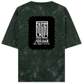 Acid Wash Oversized Tee | Unisex Relaxed Fit | 100% Super-Combed Cotton (240 GSM) DTF | Lycra Ribbed Neck, Pre-Shrunk | Adult | Typographic - back - Bottle Green - mockup 2