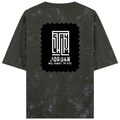 Acid Wash Oversized Tee | Unisex Relaxed Fit | 100% Super-Combed Cotton (240 GSM) DTF | Lycra Ribbed Neck, Pre-Shrunk | Adult | Typographic - back - Olive Green - mockup 2