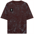 Acid Wash Oversized Tee | Unisex Relaxed Fit | 100% Super-Combed Cotton (240 GSM) DTF | Lycra Ribbed Neck, Pre-Shrunk | Adult | Typographic - left pocket - Maroon - mockup 3