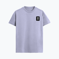 Supima T-Shirt | Unisex Regular Fit | 100% Supima Cotton | Embroidery | Pre-Shrunk, Soft Feel | Adults | Typographic | Determination | Everyday - left pocket - Lavender - mockup 3