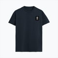 Supima T-Shirt | Unisex Regular Fit | 100% Supima Cotton | Embroidery | Pre-Shrunk, Soft Feel | Adults | Typographic | Determination | Everyday - left pocket - Navy Blue - mockup 3