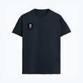 Supima T-Shirt | Unisex Regular Fit | 100% Supima Cotton | Embroidery | Pre-Shrunk, Soft Feel | Adults | Typographic | Determination | Everyday - right pocket - Navy Blue - mockup 4