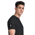 Supima T-Shirt | Unisex Regular Fit | 100% Supima Cotton | Embroidery | Pre-Shrunk, Soft Feel | Adults | Typographic | Determination | Everyday - right sleeve - Black - mockup 6
