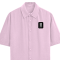 Oversized Shirt | Unisex Adult | 100% Premium Cotton 240 GSM | Half Sleeves, Straight Hem | Typographic | Determination | Everyday | Confident - left pocket - Light Baby Pink - mockup 2