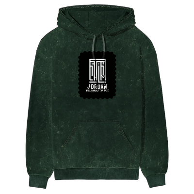 Acid Wash Hoodie | Unisex Regular Fit | 100% Super-Combed Cotton, 300 GSM | Embroidery | Pre-Shrunk, Derby Ribbed Hems & Cuffs | Typographic - front - mockup 1