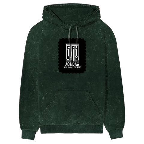 Acid Wash Hoodie | Unisex Regular Fit | 100% Super-Combed Cotton, 300 GSM | Embroidery | Pre-Shrunk, Derby Ribbed Hems & Cuffs | Typographic - front - mockup 1