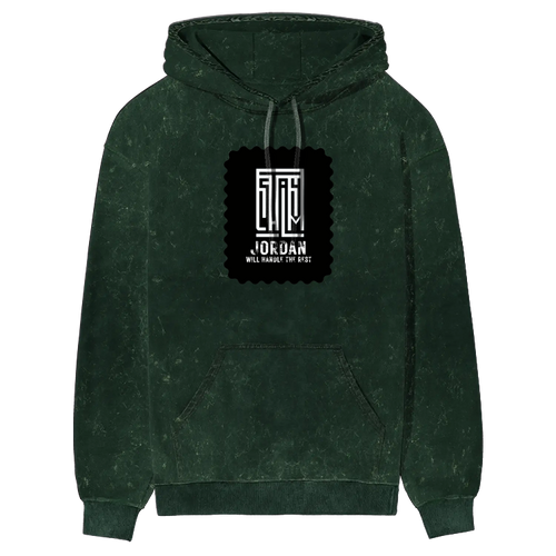 Acid Wash Hoodie | Unisex Regular Fit | 100% Super-Combed Cotton, 300 GSM | Embroidery | Pre-Shrunk, Derby Ribbed Hems & Cuffs | Typographic - front - mockup 1