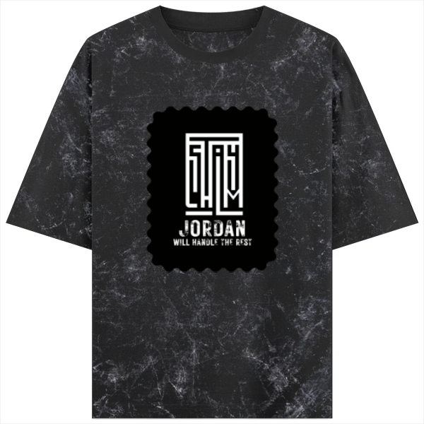 Acid Wash Oversized Tee | Unisex Adult | 100% Super-Combed Cotton | Embroidery | Relaxed Fit | Typographic | Determination | Everyday | Confident