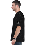 Acid Wash Oversized Tee | Unisex Adult | 100% Super-Combed Cotton | Embroidery | Relaxed Fit | Typographic | Determination | Everyday | Confident - left sleeve - Black - mockup 5