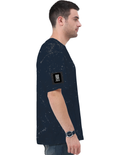Acid Wash Oversized Tee | Unisex Adult | 100% Super-Combed Cotton | Embroidery | Relaxed Fit | Typographic | Determination | Everyday | Confident - right sleeve - Navy Blue - mockup 6