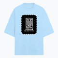 Terry Oversized Tee | Unisex | 260 GSM Terry Cotton Blend | DTG Printed | Ultra-Soft & Breathable | Typographic | Determination | Everyday | Confident - front - Baby Blue - mockup 1