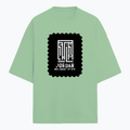 Terry Oversized Tee | Unisex | 260 GSM Terry Cotton Blend | DTG Printed | Ultra-Soft & Breathable | Typographic | Determination | Everyday | Confident - front - Jade - mockup 1
