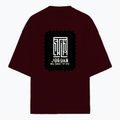 Terry Oversized Tee | Unisex | 260 GSM Terry Cotton Blend | DTG Printed | Ultra-Soft & Breathable | Typographic | Determination | Everyday | Confident - front - Maroon - mockup 1
