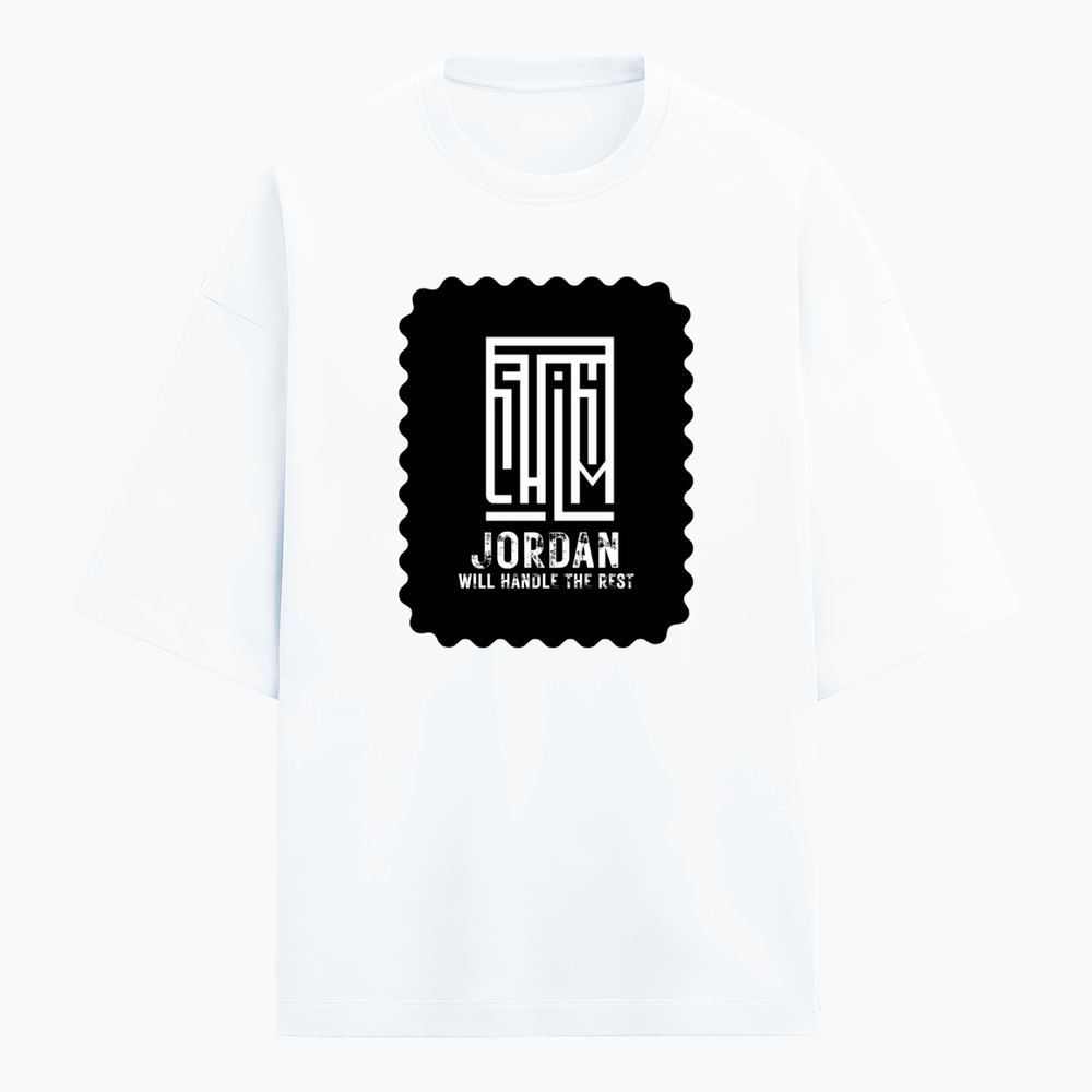Terry Oversized Tee | Unisex | 260 GSM Terry Cotton Blend | DTG Printed | Ultra-Soft & Breathable | Typographic | Determination | Everyday | Confident - front - White - mockup 1