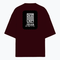 Terry Oversized Tee | Unisex | 260 GSM Terry Cotton Blend | DTG Printed | Ultra-Soft & Breathable | Typographic | Determination | Everyday | Confident - back - Maroon - mockup 2