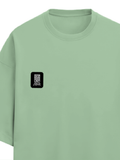 Terry Oversized Tee | Unisex | 260 GSM Terry Cotton Blend | DTG Printed | Ultra-Soft & Breathable | Typographic | Determination | Everyday | Confident - left pocket - Jade - mockup 3