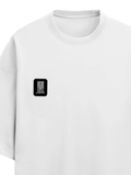 Terry Oversized Tee | Unisex | 260 GSM Terry Cotton Blend | DTG Printed | Ultra-Soft & Breathable | Typographic | Determination | Everyday | Confident - left pocket - White - mockup 3