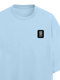 Terry Oversized Tee | Unisex | 260 GSM Terry Cotton Blend | DTG Printed | Ultra-Soft & Breathable | Typographic | Determination | Everyday | Confident - right pocket - Baby Blue - mockup 4