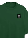 Terry Oversized Tee | Unisex | 260 GSM Terry Cotton Blend | DTG Printed | Ultra-Soft & Breathable | Typographic | Determination | Everyday | Confident - right pocket - Bottle Green - mockup 4