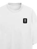 Terry Oversized Tee | Unisex | 260 GSM Terry Cotton Blend | DTG Printed | Ultra-Soft & Breathable | Typographic | Determination | Everyday | Confident - right pocket - White - mockup 4