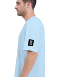 Terry Oversized Tee | Unisex | 260 GSM Terry Cotton Blend | DTG Printed | Ultra-Soft & Breathable | Typographic | Determination | Everyday | Confident - left sleeve - Baby Blue - mockup 5