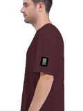 Terry Oversized Tee | Unisex | 260 GSM Terry Cotton Blend | DTG Printed | Ultra-Soft & Breathable | Typographic | Determination | Everyday | Confident - left sleeve - Maroon - mockup 5