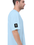 Terry Oversized Tee | Unisex | 260 GSM Terry Cotton Blend | DTG Printed | Ultra-Soft & Breathable | Typographic | Determination | Everyday | Confident - right sleeve - Baby Blue - mockup 6