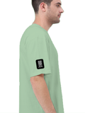 Terry Oversized Tee | Unisex | 260 GSM Terry Cotton Blend | DTG Printed | Ultra-Soft & Breathable | Typographic | Determination | Everyday | Confident - right sleeve - Jade - mockup 6