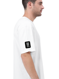 Terry Oversized Tee | Unisex | 260 GSM Terry Cotton Blend | DTG Printed | Ultra-Soft & Breathable | Typographic | Determination | Everyday | Confident - right sleeve - White - mockup 6