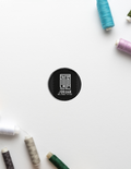 Embroidery Patches | Versatile Iron-On | Premium Madeira Threads | Durable & Expressive | Unisex | Typographic | Determination | Everyday | Confident - front_Circle - Circle - Black - mockup 1