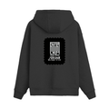 Zip Hoodie | Unisex Adult | 400 GSM Cotton-Poly Blend DTG | Zipper Closure & Pouch Pocket | Typographic | Determination | Everyday | Confident - back - Black - mockup 1