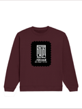 Oversized Sweatshirt | Roomy Relaxed Fit | 400 GSM Cotton Blend | Pre-Shrunk Drop Shoulder | Unisex Adult | Typographic | Determination | Everyday - front - Maroon - mockup 1