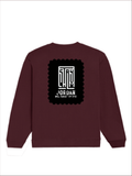 Oversized Sweatshirt | Roomy Relaxed Fit | 400 GSM Cotton Blend | Pre-Shrunk Drop Shoulder | Unisex Adult | Typographic | Determination | Everyday - back - Maroon - mockup 2