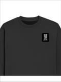 Oversized Sweatshirt | Roomy Relaxed Fit | 400 GSM Cotton Blend | Pre-Shrunk Drop Shoulder | Unisex Adult | Typographic | Determination | Everyday - left pocket - Black - mockup 3