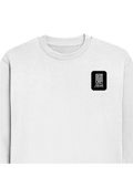 Oversized Sweatshirt | Roomy Relaxed Fit | 400 GSM Cotton Blend | Pre-Shrunk Drop Shoulder | Unisex Adult | Typographic | Determination | Everyday - left pocket - White - mockup 3