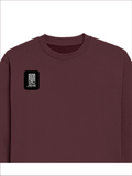 Oversized Sweatshirt | Roomy Relaxed Fit | 400 GSM Cotton Blend | Pre-Shrunk Drop Shoulder | Unisex Adult | Typographic | Determination | Everyday - right pocket - Maroon - mockup 4